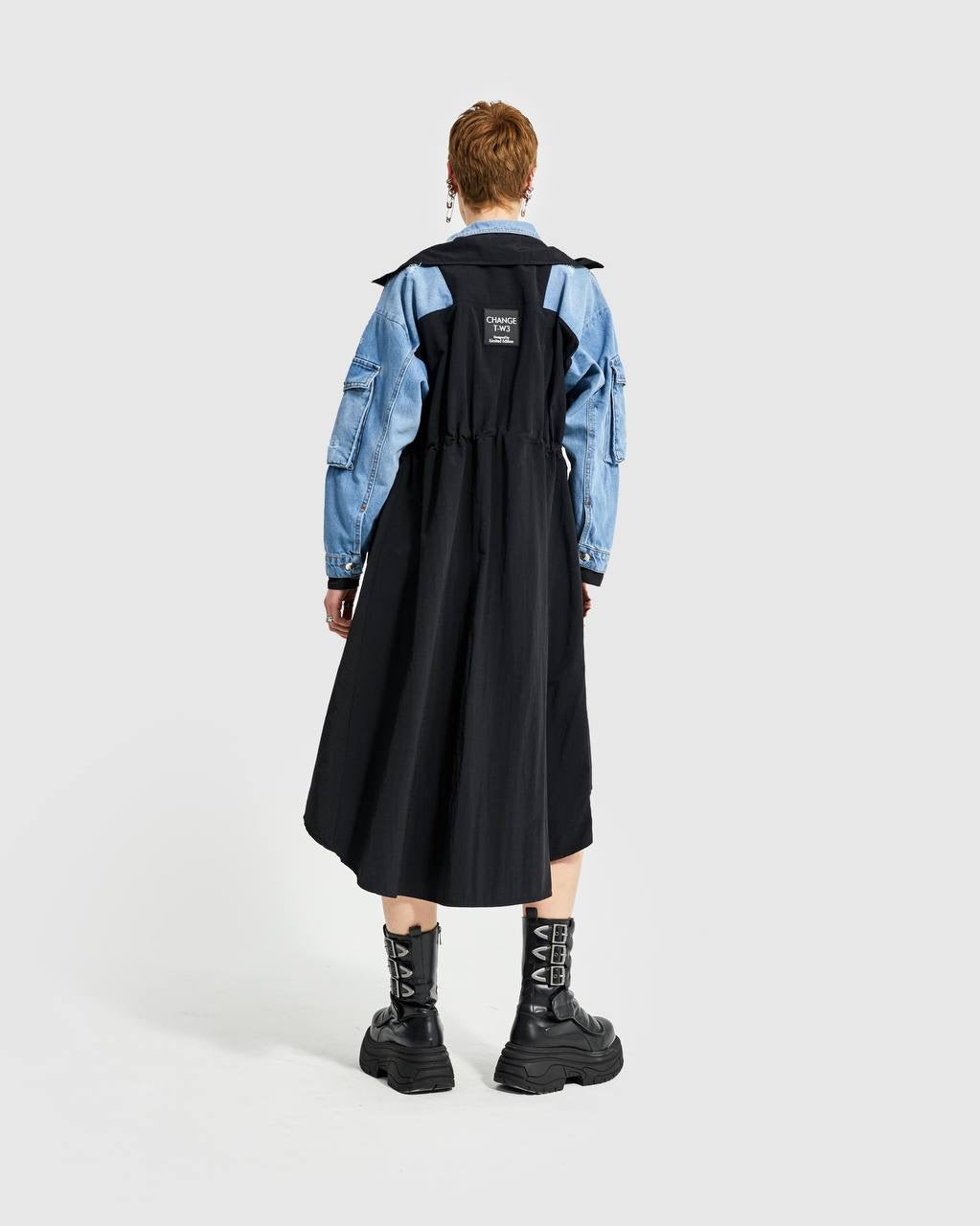 Denim With Black Trenchcoat