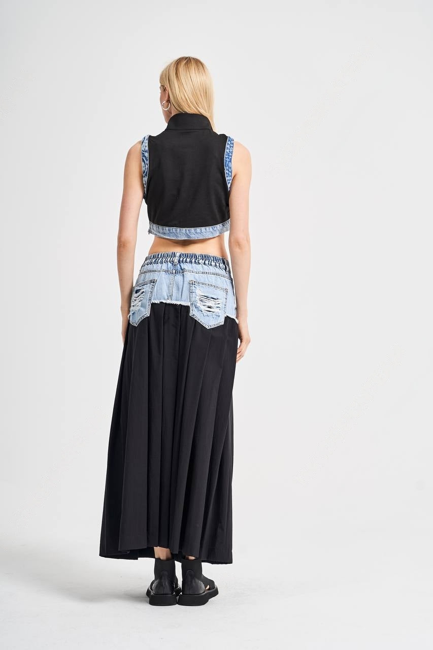 Black Denim Crop