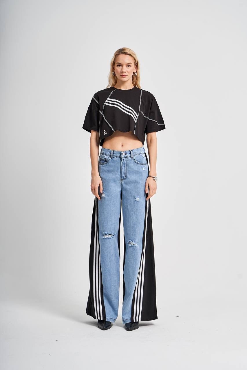 Wide Leg Fashion Denim Pants