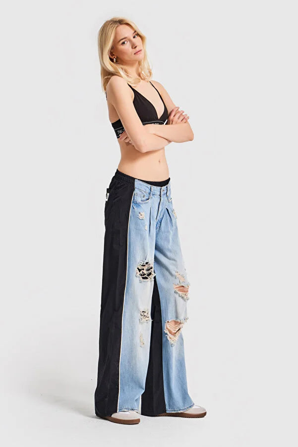 Women’s Ripped Denim  Black Pants