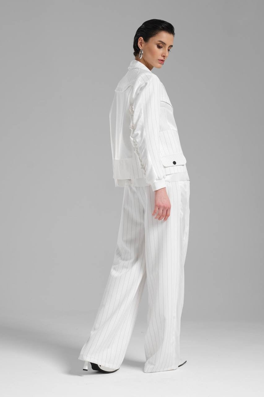 Classic White Set with Black Stripes