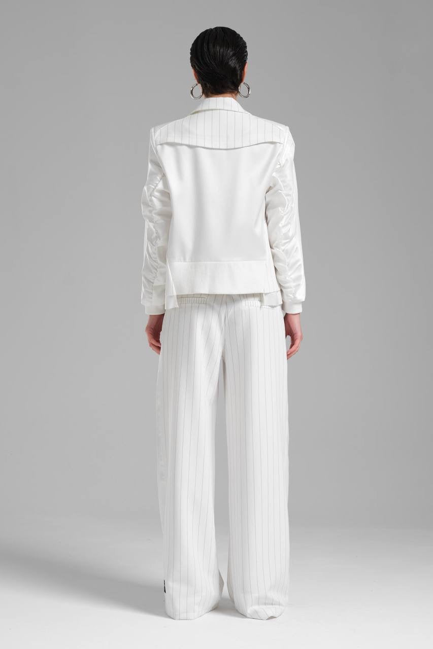 Classic White Set with Black Stripes