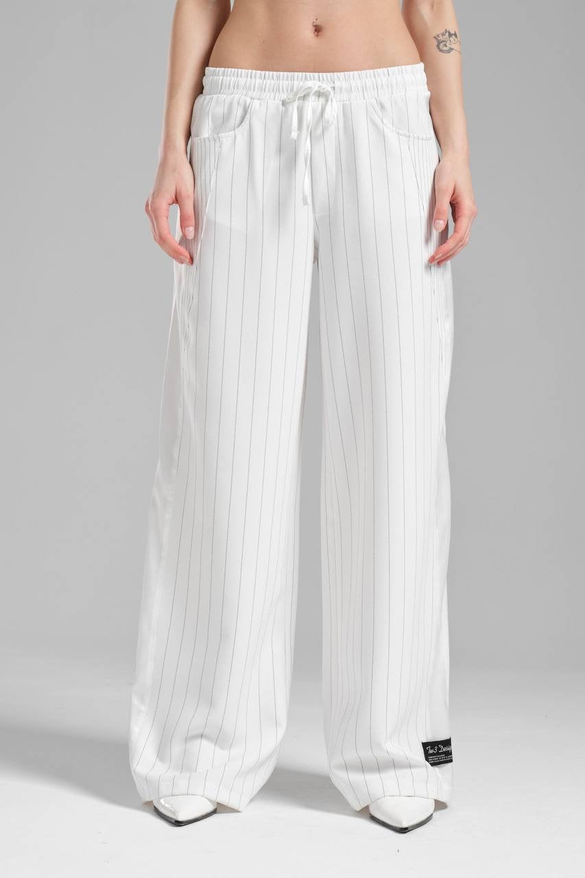 Classic White Set with Black Stripes